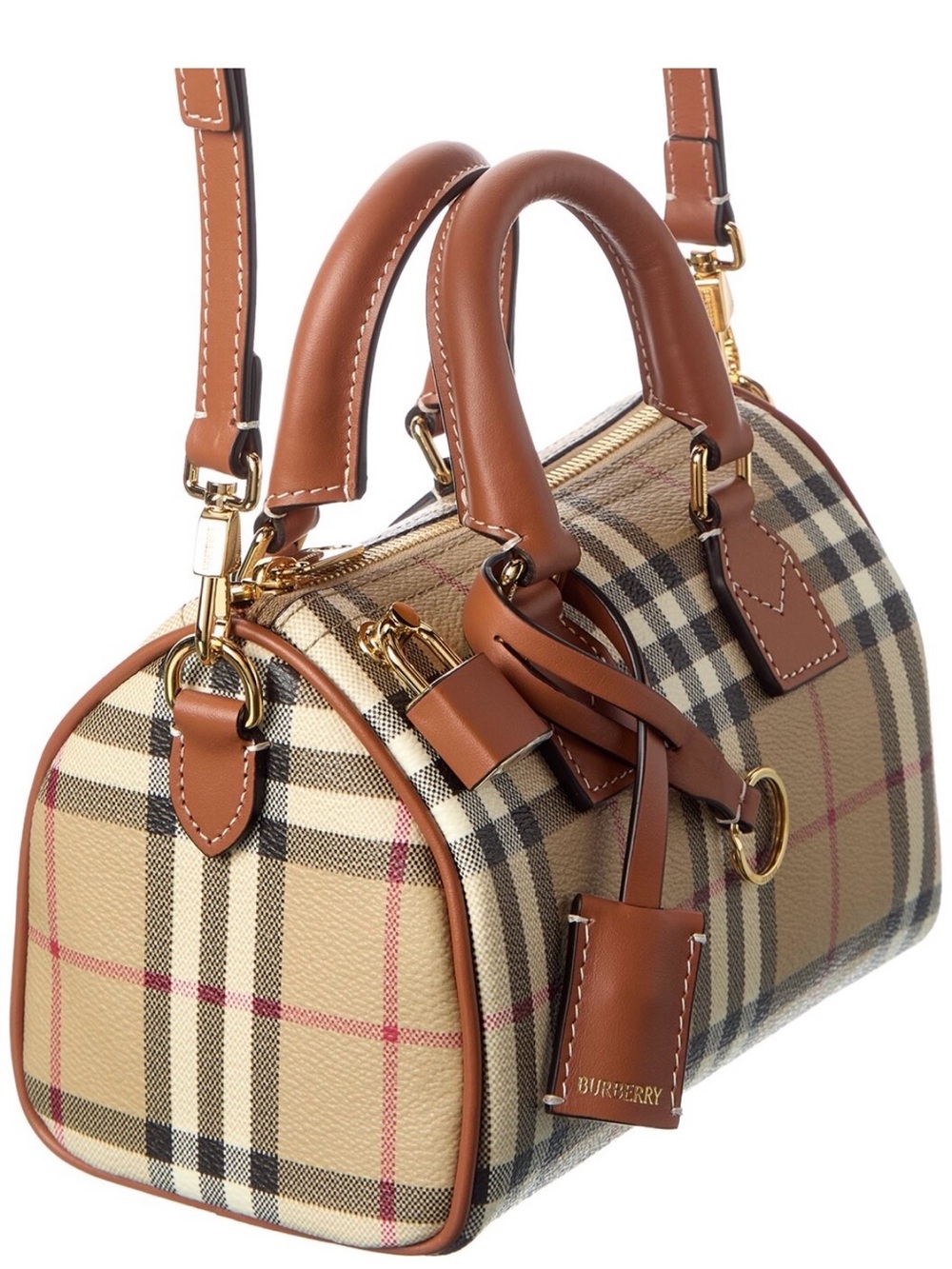 Burberry Mini Check Leather Shoulder Bag - Picture 2 of 2